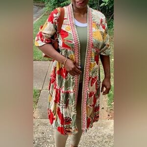 Cato Floral Kimono Cardigan